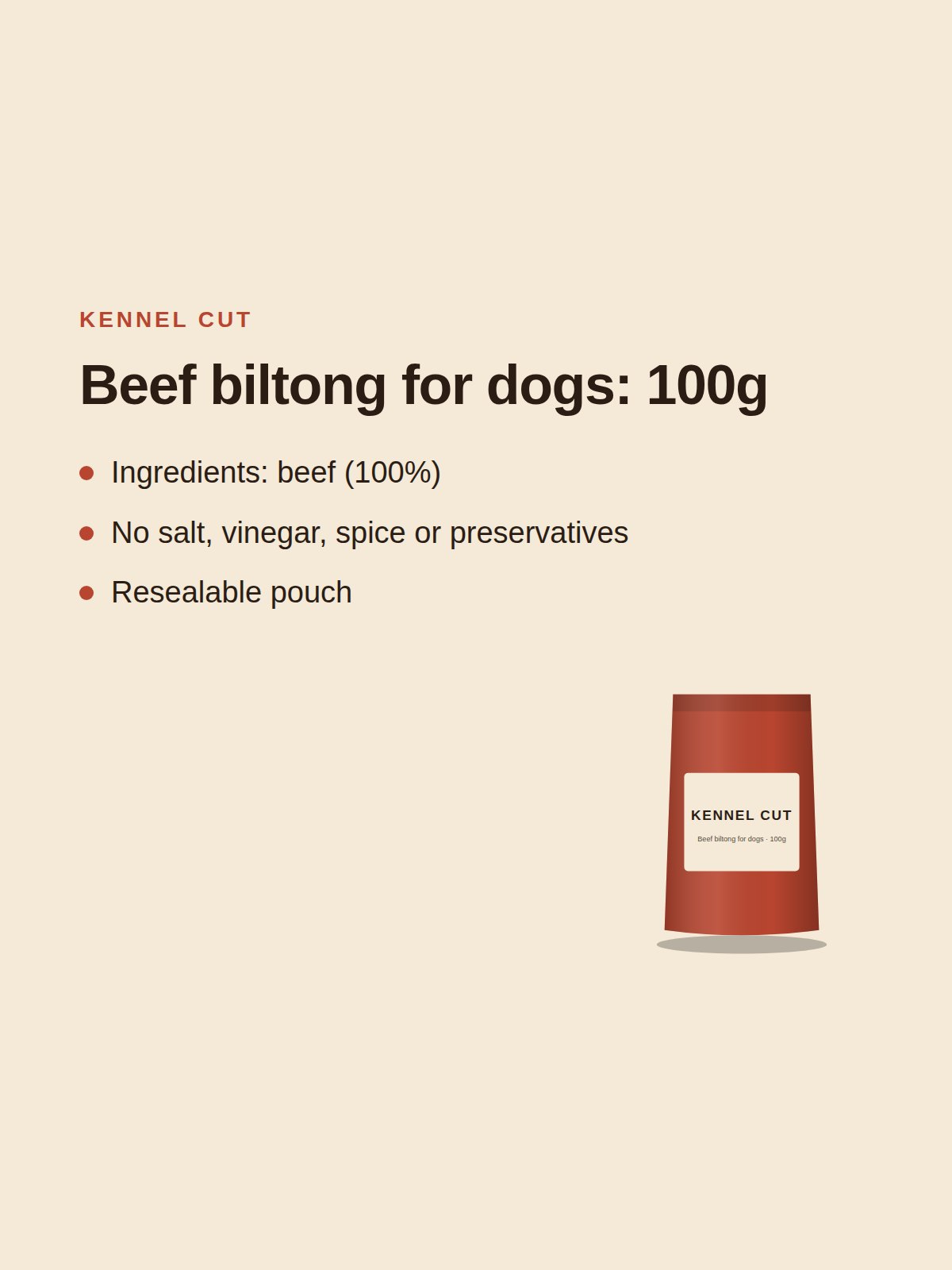Beef biltong for dogs: 100g 2